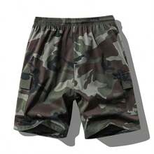 Short cargo décontracté bermuda pour homme, short cargo camouflage sport - Militaire verte - Voir 3
