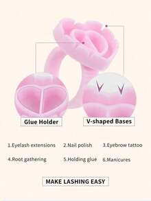 心形睫毛胶收纳盒 - 50/100/200/300/500/600/700支装睫毛胶收纳盒，睫毛嫁接用品，加厚扇形托盘 - 彩色 - 查看 8