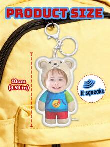 Móc khóa hình mặt người theo yêu cầu, móc khóa hình búp bê, móc khóa phát ra âm thanh, móc khóa hình gấu, móc khóa dễ thương và thú vị, thích hợp làm quà tặng cho bạn gái, bạn trai, bạn bè, bố, mẹ, người thân, trẻ em. Thích hợp cho sinh nhật, kỷ niệm, ngày Valentine, quà tặng tiệc tùng, quà tặng độc đáo cá nhân hóa, quà tặng lý tưởng cho nam/nữ, móc khóa trang trí theo yêu cầu, trang trí ba lô, mặt dây chuyền. - Gấu Nhỏ - Xem 3