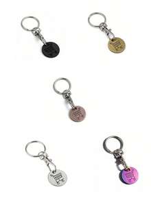 1/5/10 piezas Moneda de metal de carrito de compras de supermercado con logotipo, llavero creativo e interesante con cierre de langosta, regalos para madre, padre, graduación y maestro - Multicolor - Ver 11