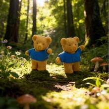 Mini Bear Sculpture - Cute Cartoon Blue Shirt Bear, Multifunctional Adorable Decor Suitable For Car Dashboard, Desktop, Garden And DIY Crafts, Lovely Mini Bear Decorative Gift - Multicolor - View 8