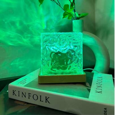 1pc Northern Lights Wave Crystal Projection Night Light, With Touch/Remote Control, 16 Color LED Mood Lamp, Suitable For Adult Night Light Projector, Game Room/Bedroom/Ceiling/Party