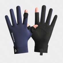 1 Pair Men's Summer Fingerless Gloves - UV Protection, Anti-Slip, Touch Screen Compatible For Hiking, Cycling - Flip - View 10