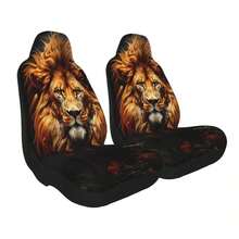 Fierce Lion Head Design Print Universal Car Seat Covers - Imposing Lion Head - View 5