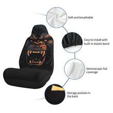 Gorilla & Demon Mask Design Universal Car Seat Covers - Ape and Ghost Face - View 3
