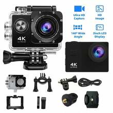 4K Action Camera 1080P HD, 170° Wide Angle Waterproof Sports Camera, With 2.0" LCD Screen, 1050mAh Rechargeable Battery, Electronic Image Stabilization, Ideal For Cycling, Diving, Vlogging And Outdoor Adventure - Black - View 13