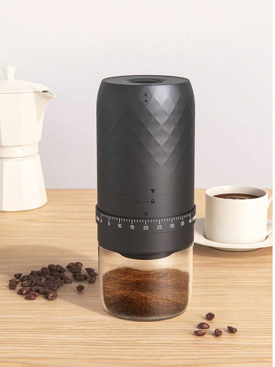 Coffee Grinders For Home Use,Portable Burr Coffee Bean Grinder Electric With Cleaning Brush,10 Cups Per Charge,Espresso Grinder For Travel, Camping, Home & Office. - Black - View 1