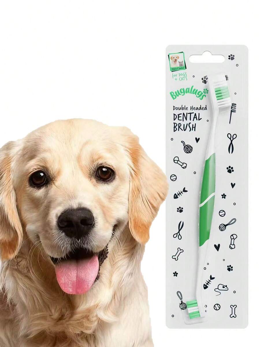 Sakura Deep Cleaning Bad Breath Care Medium Bristle Cat Dog Pet Toothbrush Dual Head Toothbrush - Multicolor - View 1