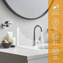 1 Pair Transparent Acrylic Splash Guard, Sink Water Baffle For Bathroom And Vanity - Multicolor - View 4