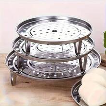 Bộ 3 nồi hấp bằng thép không gỉ với đế ba chân có thể tháo rời, đa năng dùng để hấp và nướng, phù hợp với nhiều nhu cầu nấu nướng khác nhau với kích thước khác nhau. - Xem 2