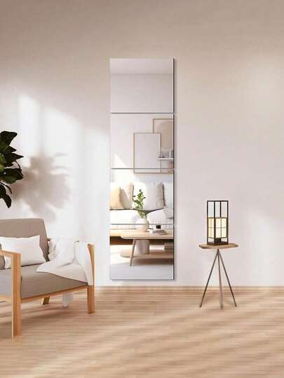 8 ملصقات مرآة جدارية من الزجاج الاكريليك كاملة الطول، 20 سم * 20 سم، بدون إطار، مناسبة لديكور جدران غرفة النوم وصالة اللياقة البدنية بالمنزل، غير قابلة للكسر، يمكن استخدامها في الحمامات وطاولات التجميل والورق الحائطي وملصقات الحائط. ديكور المنزل، مرآة مكياج، مرآة تجميل كاملة الطول.