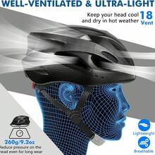 Modelo neutro para bicicletas + luz de bicicleta con batería + gafas protectoras de 2 pares + máscara antipolvo a prueba de viento - Azul - Ver 5