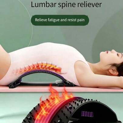 1pc Lumbar Spine Relief Massager, Neck & Back Stretching Device, Waist Extender For Sports & Fitness