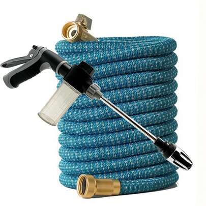 Manguera de jardín expandible de alta calidad y flexible con conexiones de metal de 3/4" para lavado de autos y alta presión