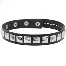 1PC Bridal Stud Choker Necklace In PU Leather, European And American Fashion Street Style Punk Gothic Harajuku Stud Collar Necklace, Suitable As A Gift For Friends And Sisters, Available In Multiple Colors: Black/White/Blue/Brown - Màu tím - Xem 5