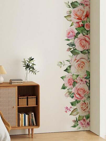 1PC/4PCS- Wallpaper -[A Cluster Of Vine Flowers]Decorations Home Office Self-Adhesive Wallpaper Removable Wall Stickers For Wall, Living Room Decor, Bathroom Window Toilet Stickers –Wall Decor For Dining Room Kitchen Wall Art Bedroom Decor