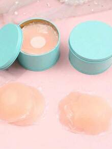 2/8/16 Pairs Reusable Nipple Covers For Women, Silicone Invisible Breast Petals With Travel Case - Pink - View 3