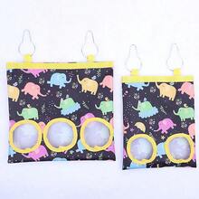 Bolsa de heno colgante con 2/3 agujeros con ganchos para conejitos, conejillos de indias, comedero para animales pequeños, bolsa dispensadora de alimentos para conejos, bolsa de alimentación para mascotas YRZS - elefante - Ver 13