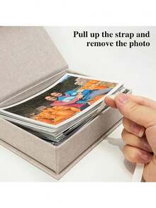 1pc Large Capacity, Minimalist Design Photo Frame, Artistic Linen Photo Album Storage Box, Convenient For Preserving Precious Memories, Multiple Styles Available - Multicolor - View 8