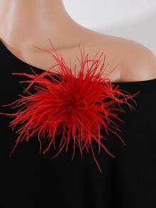 1枚手工制作的波西米亚风格夸张独特羽毛花朵胸针，别致的羽毛花朵胸针别针，百搭优雅的配饰，适合女性日常佩戴、宴会、派对及任何场合，也是一份理想的礼物。 - 白色 - 查看 18