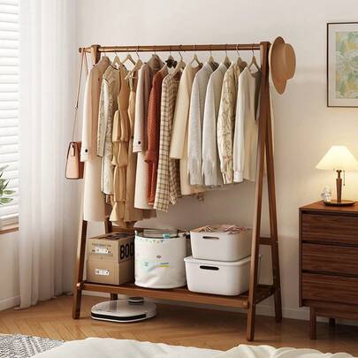 50/70/100cm Perchero Madera Sólida, Recámara Almacenamiento Colgante Marrón, Perchero para Ropa Muebles de Hogar y Artículos de Cocina Mueble para Vestíbulo con Estante - Perchero para el Hogar