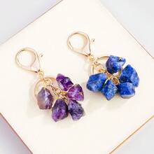 1PC Natural Crystal Raw Stone Pendant – Healing Energy Stone For Mobile Phone Decor & Yoga Spiritual Jewelry Gift Mother's Day Valentine's Day Gift - Raw Stone Keychain - View 7