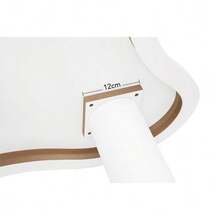 Cloud-Shaped Coffee Table With Marble Look, Modern Living Room Table With Rounded Edges, Sturdy Solid Wood Legs, Easy-Care Surface, Ideal For Living Room & Lounge - View 7