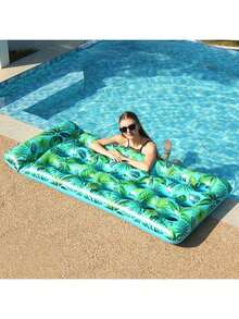 Võng nước bơm hơi 21 lỗ, ghế nằm nổi bằng PVC dành cho người lớn, thảm nổi in hình lá cây cho hồ bơi. - Nhiều màu - Xem 3