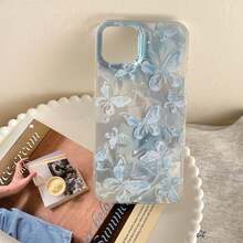 1个蝴蝶波浪图案手机壳，适用于 17 Pro Max、17 Pro、17 Air、16、15、14 Plus、13、12 Pro Max、11，奢华闪亮保护软壳手机壳 - 彩色 - 查看 3