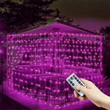 USB Powered Outdoor String Lights, Holiday Wreath Fairy Lights, Room Curtain Lights, Camping Decor Lights, Patio Decor, Birthday Gift, Date Night Decor, Remote Control Curtain Lights, Family Gathering Decor Lights, 4 Light Colors, Yard Decor, 8 Lighting Modes Wedding Party Romantic Atmosphere Decoration Lights, Wall Decor, Christmas & Halloween Decor - USB Curtain Light String - View 19