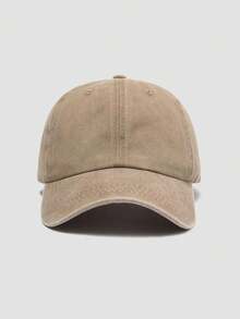1 pieza Gorra de béisbol unisex de unicolor desgastada y lavada, estilo vintage, sombrero visera transpirable para exteriores, pesca, viajes - Multicolor - Ver 12