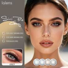 Lalens 1 Pair 14.2mm Half-Yearly Disposable Soft , Cleopatra Gray Series Colored Contacts, Natural Looking Fashionable Eye Accessories For Daily Wear, Dates And Parties - Cleopatra Gray - View 5