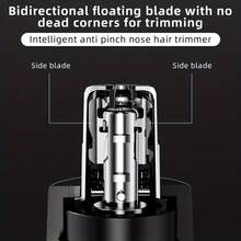 电动鼻毛修剪器，USB充电式鼻耳毛修剪器，男士无痛耳鼻毛修剪器，便携式鼻毛修剪器，长按开机，LED显示屏，迷你紧凑设计，USB接口快速充电 - 多色 - 查看 3