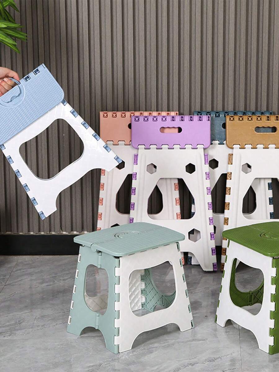 Foldable Wall-Mounted Stool, Compact Shoe Bench For Home Living Room, Portable Fishing Stool, Space-Saving, Multi-Color Options, Camping Equipment - Multicolor - View 1