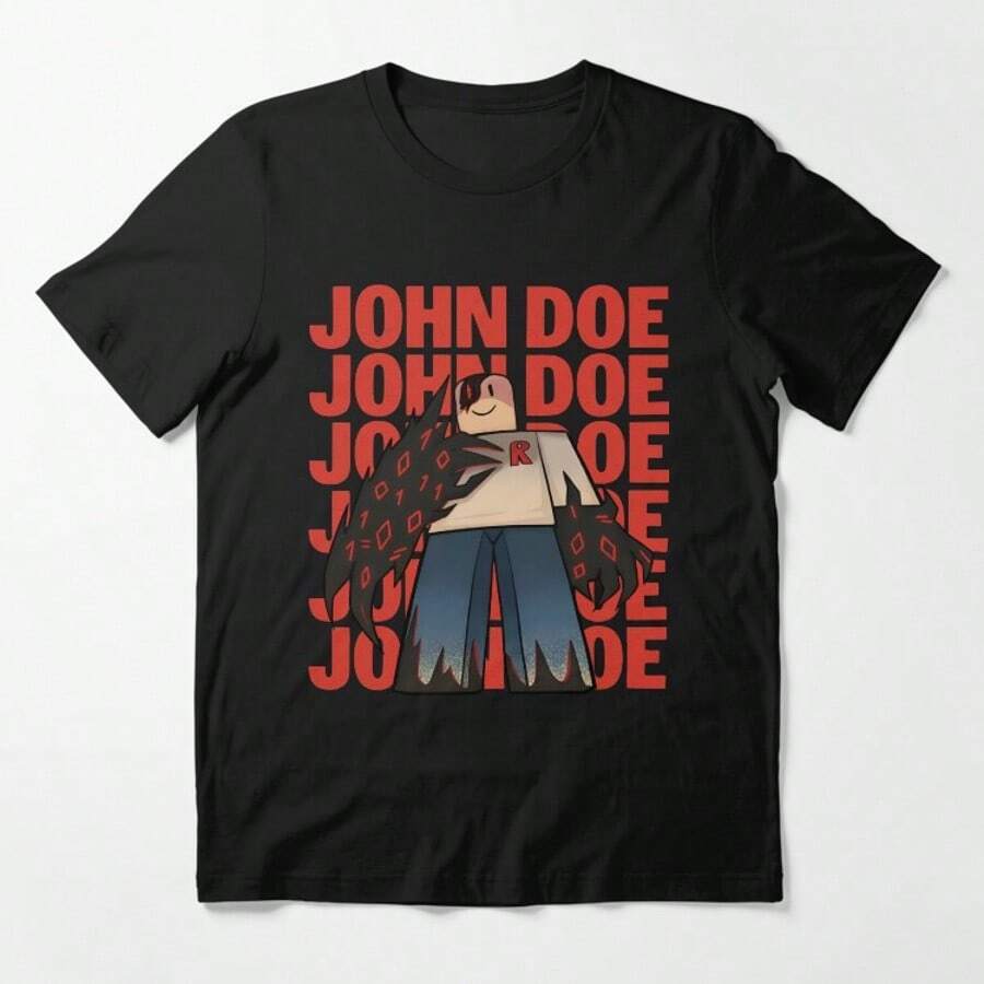 John Doe Forsaken Robloxs Essential T-Shirt 2026 New Style Short Sleeve Classic Tee Soft Cotton Casual Top Streetwear Unisex Gift For Teens Men Women - 黑色 - 查看 1