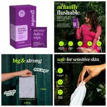 Flushable Wipes For Adults On The Go Individually Wrapped Personal Cleansing Cloths Travel Size Septic And Sewer  Lavender Scented 32 Count - 1 - Xem 1