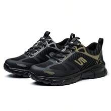 Ding gu Men's Steel Toe Anti-Puncture Breathable Lightweight Indestructible Safety Shoes Work Shoes Fashion Men Sport Steel Toe Puncture Resistant Work Safety Shoes With Steel Toe Cap - Black (anti smashing and anti piercing) - View 4