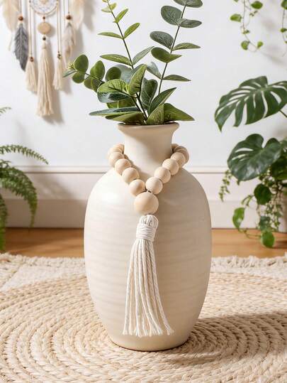 1 chiếc vòng cổ trang trí bình hoa bằng hạt gỗ phong cách Boho, trang trí nhà nông trại, thẩm mỹ trung tính, vòng hoa tua rua bằng hạt gỗ, mặt dây chuyền trang trí tối giản, mộc mạc, Bohemian, phụ kiện trang trí bình hoa cho phòng khách, phòng ngủ, kệ, bàn, lối vào, bàn cà phê, lò sưởi, trang trí nội thất nhà nông trại hiện đại, thẩm mỹ phòng trung tính, trang trí căn hộ, trang trí studio, quà tặng tân gia, phụ kiện trang trí bình hoa, đạo cụ trưng bày, tạo kiểu chụp ảnh, trang trí nhà cửa.