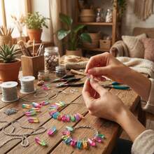 1pc Natural Crystal Beads Strand, DIY Natural Crystal Bracelet Necklace Earring Jewelry Making - A - View 3