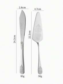 Flower-Style Stainless Steel Knife And Cake Spoon Set 2 Pieces, Suitable For Wedding And Christmas Cake, Bread Knife, Pizza Spoon, School Supplies,Mother's Day Gifts, Women's Day Gifts - View 10