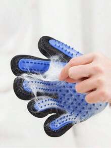 Random Pet Deshedding Massage Grooming Gloves, Pet Grooming Gloves - Gentle Deshedding Brush, Suitable Dogs And Cats - Massage Stimulates Circulation - Easy To Use And Clean - 藍色 - 查看 5