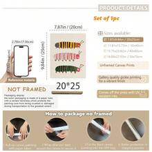 1幅帆布防水墙画海报，多巴胺蝴蝶图案，适合儿童房装饰，色彩缤纷的昆虫墙画，可爱动物艺术海报，昆虫系列，自然插画，婴儿房装饰，新生儿礼物或婴儿房装饰佳品，学前海报 - 彩色 - 查看 15