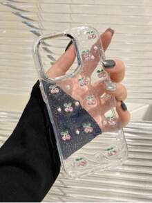 1个新款时尚高端粉色樱桃珍珠透明手机壳，兼容 17 Pro Max/16 Pro Max/17 Pro Max/15 Pro Max/14 Pro Max/13 Pro Max/12 Pro Max/11 Pro Max，时尚保护手机壳 - 粉紅色櫻桃 - 查看 3