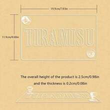 1个透明亚克力提拉米苏和芝士蛋糕烘焙模具,长方形开口设计,可制作芝士蛋糕慕斯,带有“提拉米苏”和“生日快乐”图案,配有蛋糕粉扑和可拆卸分隔板,适用于蛋糕、面包和其他烘焙食品和甜点,可重复使用,是节日派对、聚会、家庭厨房的必备品,也是烘焙初学者和爱好者的完美礼物。 - 查看 5