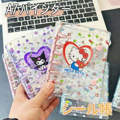 مجلد ملفات شفاف محمول بمشبكين مزدوجين بحجم A7، يمكن استخدامه لحفظ بطاقات المعجبين والملصقات والمذكرات والصور، ويمكن استخدامه كألبوم، مناسب للأدوات المكتبية والدفاتر وكتب الملصقات والمستلزمات المدرسية وتجهيزات العودة إلى المدرسة.