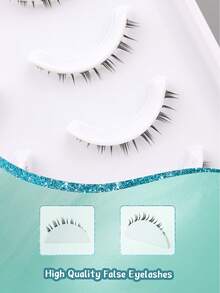 10 Pairs Cartoon-Style Natural Lengthening Lower Lashes, Delicate Makeup, Versatile False Eyelashes - Black - View 5