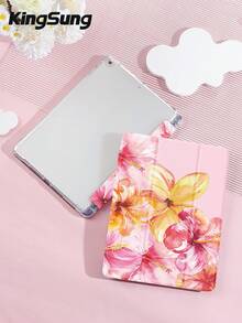 Kingsung Étui de protection pour tablette avec motif floral, compatible avec iPad 9.7/10.2/10.5/10.9/12.9 pouces/Pro 11 pouces, 10e génération, Galaxy Tab S6 Lite 10.4 pouces, Kindle Paperwhite 12e génération 2024, Kindle 11e génération 2022, Clara Color. Protection antichoc douce, support pour support intelligent/réveil/veille automatique - Multicolore - Voir 3