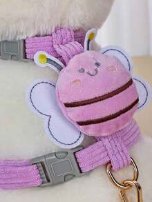 猫咪胸背带及牵引绳套装，蜜蜂图案，适合猫咪及小型/中型犬，四季皆宜，胸带式，防勒颈背心式胸背带 - 彩色 - 查看 2