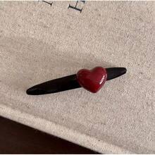 1pc Retro Chocolate Brown Heart Shaped Hair Clip, French Style Side And Bangs Clip, Sweet Vintage High-End Hair Accessory For Women Valentine's Day Valentines Claw Clips Hair Claws Hair Barrettes, School Stuff, Hair Accessories, Head Accessories - 黑色 - 查看 12