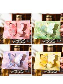 3D Butterfly Greeting Card, Foldable DIY Envelope Card, Elegant Ins Style, Suitable For Birthday, Couple, Blessing - A - View 7